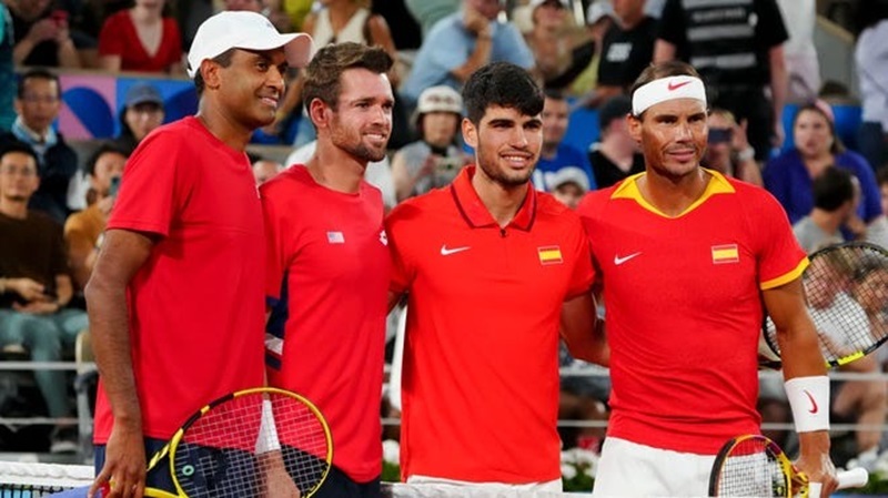 Chú cháu Nadal-Alcaraz đã không thể vượt qua cặp đôi người Mỹ, Austin Krajicek và Rajeev Ram